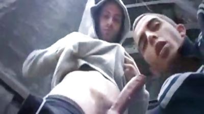 Fit Scally Chav boyz Outdoor three-some, Outdoor, Threesome, Gay