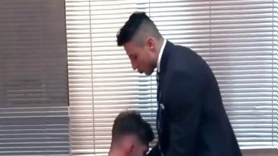 Klien Kerr nailing while On The Phone, Muscle, Hunks, Office