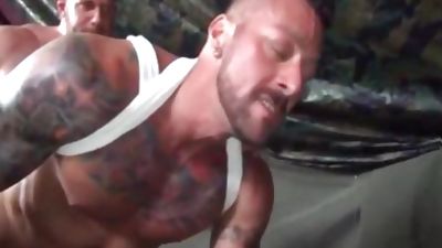MILITARY BEARS TUNING THEIR GUN FOR butthole BATTLE, Ass, Blowjob, Gay
