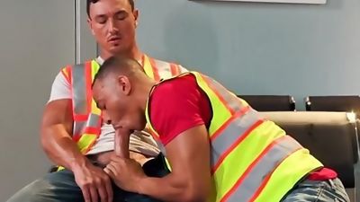 Injured Construction Worker Fucked In Hospital Waiting Room, Big Cock, Blowjob, Pornstar, Gay, Hot House, Cade Maddox