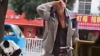 Hard in public and on his bike, Amateur, Asian, Outdoor, Public