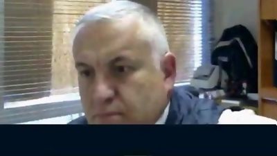 Daddy in office, Masturbating, Webcam, Gay, Office