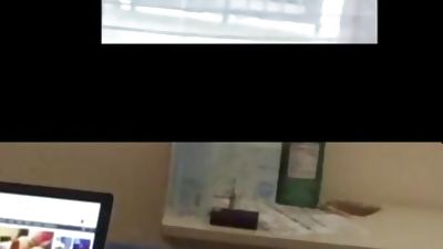 First taped flash for neighbor watching porn stroking cuM, Masturbating, Gay, Flashing