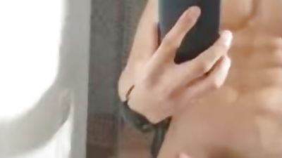 Jared Shaw shoots a load of cum on the mirror and eat it all!, Creampie, Cumshot, Handjob, JARED SHAW