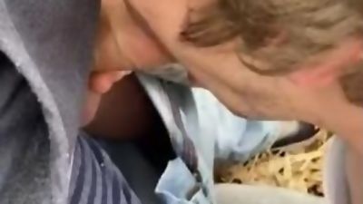 Blowjob in the woods from brother in law, Blowjob, POV, Gay