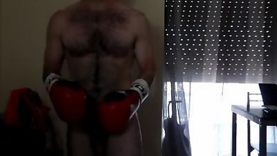 Home nude workout - abs, squats and some boxing (soft dick - hairy body), Celebrities, Hairy, Pornstar, Gay