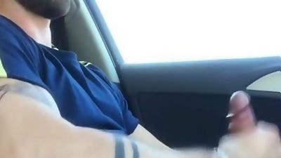 Hot Car Jacking, Big Cock, Masturbating, Outdoor, Gay, Public