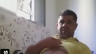 Cute chubby daddy jerks off, Big Cock, Handjob, Gay