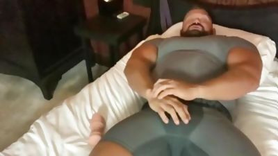 BIG DICK BEARDED MUSCLED STUD JAY MUSCLE FUCKS A FLESH LIGHT AND CUMS, Big Cock, Solo, Gay