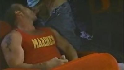 Movie theatre blowjob II, Blowjob, Cumshot, Deepthroat