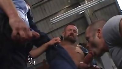 Dad's Automotive, Blowjob, Threesome, Uniform
