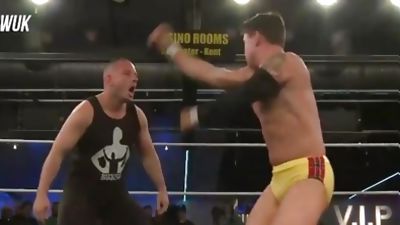 Irish Muslce Stud in Thin Spandex Trunks Enters Rumble - Constant Adjusting, Fetish, Gay, Muscle