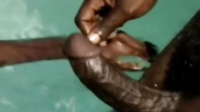 Black Stud Couple, Black, Blowjob, Outdoor, Strong Men