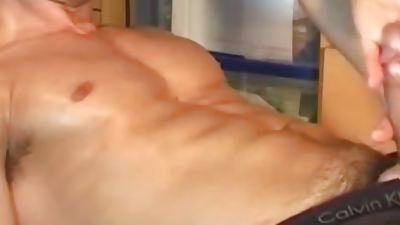 A swimmer guiy get wanked his huge cock by us!, Big Cock, Cumshot, Handjob, Gay, Keumgay