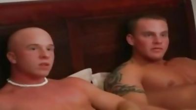 Str8 guys jerk-off together watching porn, Cumshot, Masturbating, Gay
