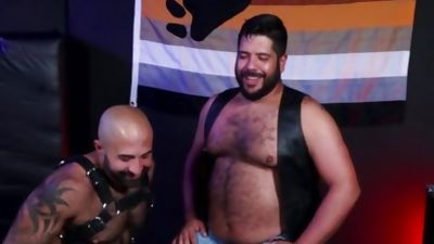 Bearback - Leather Bears Share Experiences & Fuck Raw, Blowjob, Latina, Bareback, Atlas Grant