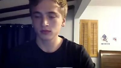 Blond twink cums on dildo and licks his cum - Chaturbate, Blonde, Cumshot, Solo, Gay