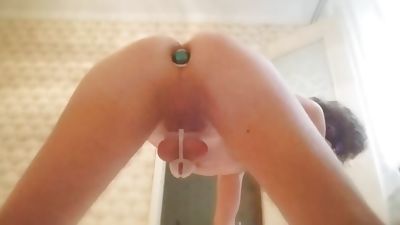 Cute Teen Plays With His Ass - Hard Anal Fuck With Dildo and Butt Plug, Ass, Cumshot, Handjob, Butt Plug
