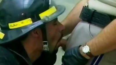 sexy Fireman And Police Officer nail On The bed, Uniform, Office, Police