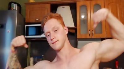 Ginger Twunk Showing Off On web camera, Redhead, Teen, Webcam