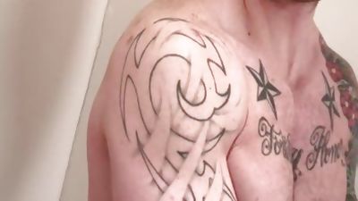 fellow With bald bj Is On His Knees unfathomable Throating Hard 10-Pounder, Blowjob, Deepthroat, Masturbating