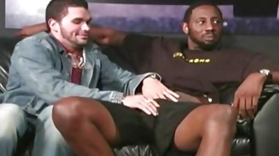 Bearded built twink receives team-nailed By dark males, European, Black, Brunette