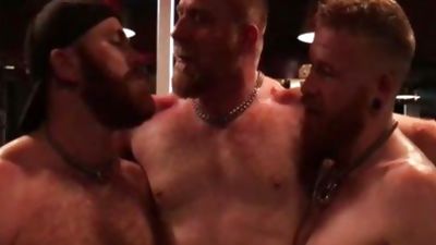 Sweaty unprotected trio At The Gym, Threesome, Bareback, Flexible