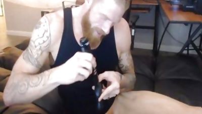 straight Ginger dude Spanked On web camera, Redhead, Webcam, BDSM