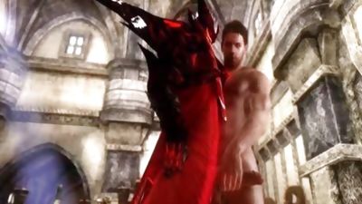Dante peculiar. With Demon, Virgil, James Vega And Chris Redfield, Interracial