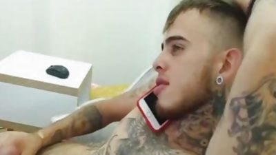 lad With Tattoos Masturbates With A Fleshlight, Amateur, Handjob, Solo