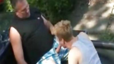 legal age teenager Sucks Matures Stout shlong, Blowjob, Outdoor, Teen