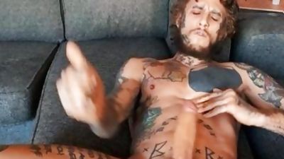 Bromo US - Solo pierced Bo Sinn spitting, Big Cock, Piercing, Masturbating, Bromo, Bo Sinn