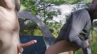 Falcon Studios - Derek Thibeau in shorts need undressing, Masturbating, Outdoor, Jerking, Falcon Studios