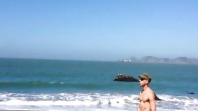 Beach jack off Xxl Boner Squirt, Bikini, Masturbating, Orgasm