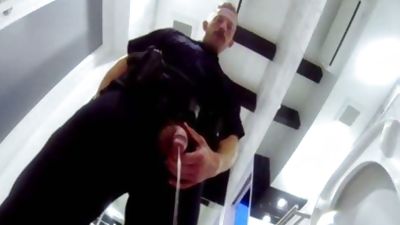 Buff Cop urinates And Cums, Fetish, Uniform, Jocks