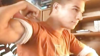 young man Playing With His nice-looking penis And Muscles, Teen, Gay, Muscle