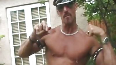 Leather Muscle dad stroking, Fetish, Daddies, Hunks