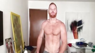 Furry Ginger Hunk Stroking, Hairy, Masturbating, Redhead