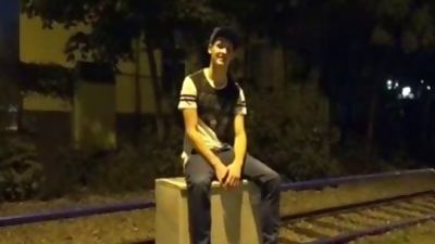 College teen wait For Bus Stop, Big Cock, College, Teen
