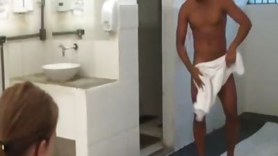 MF-SaunaBrasil, Big Cock, Interracial, Bath