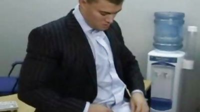 homosexual enchanting Himself, Masturbating, Gay, Office