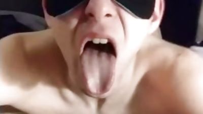 18 YEARS OLD TWINK SLUT CHOKING ON COCK, Amateur, Big Cock, Blowjob