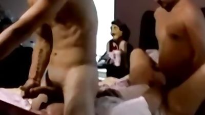 Crazy spitroast threesome with horny best friends, Anal, Blowjob, Cumshot