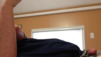 Jacking it in bed, Cumshot, Solo, Gay