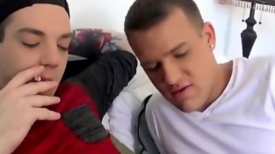 Brandon and Ryan smoke cigars and suck cock in position 69, Ass, Blowjob, Gay