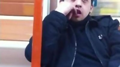 Spy wank on train, Amateur, Fetish, Masturbating