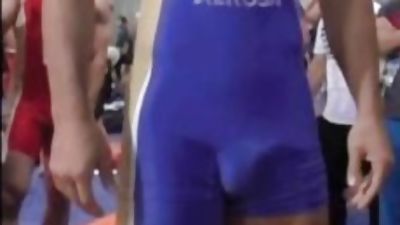 Wrestler's public bulge EXPOSED, Amateur, Solo, Gay