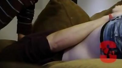 Skaden sucks big straight twink cock on couch, Amateur, Big Cock, Blowjob