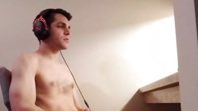 Home for Christmas - Quick Jerk Off Watching Porn with Family in Next Room, Cumshot, Masturbating, Solo