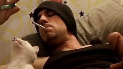 Inked thug Chain masturbates all the way until he cums hard, Cumshot, Masturbating, Solo, Gay, Straight Naked Thugs